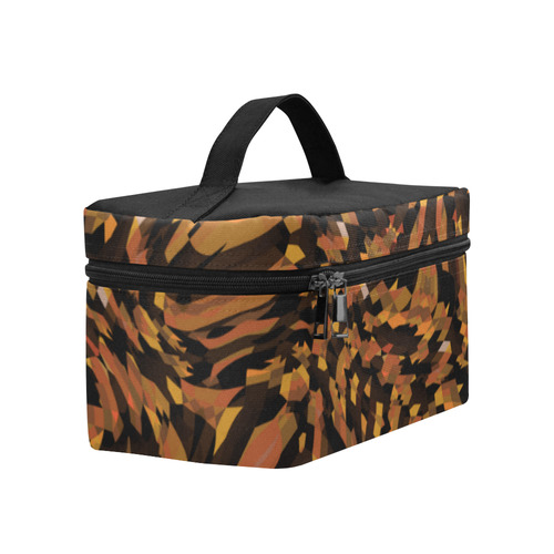 Bronze and Brown Abstract by Gingezel Cosmetic Bag/Large (Model 1658)