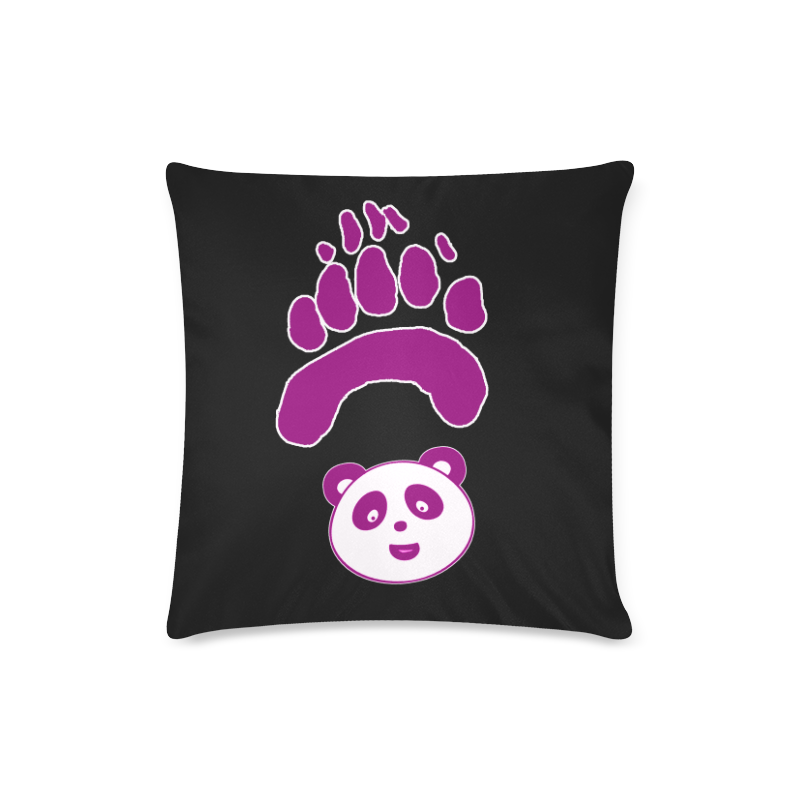 panda paw face pink Custom Zippered Pillow Case 16"x16"(Twin Sides)