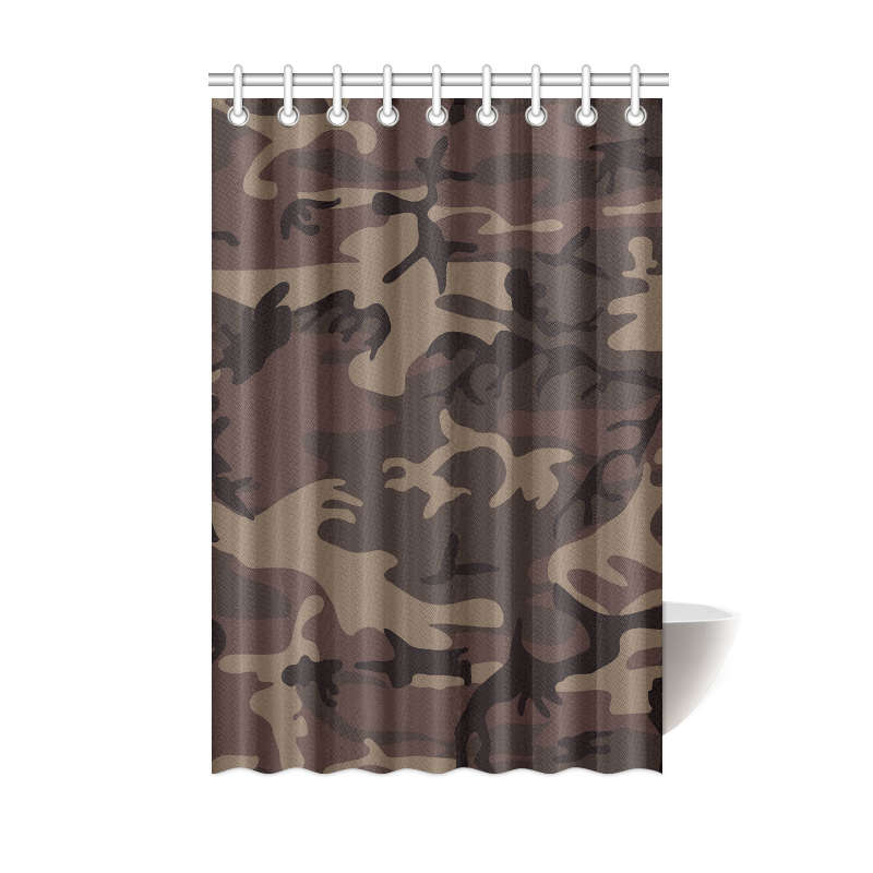 Camo Red Brown Shower Curtain 48"x72"