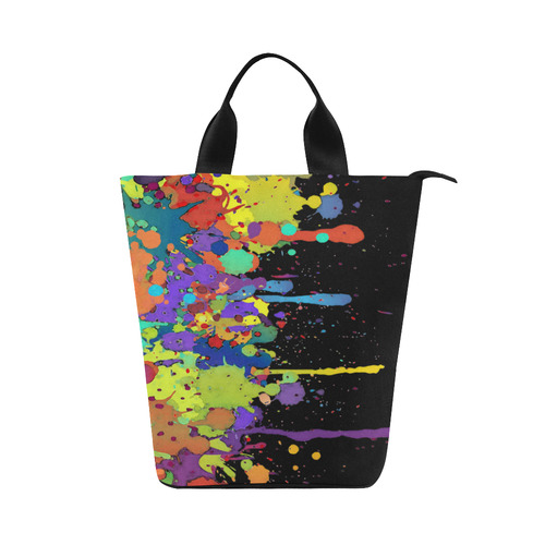 Crazy Multicolored Running Splashes II Nylon Lunch Tote Bag (Model 1670)