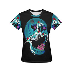 Ghost horse n skull All Over Print T-Shirt for Women (USA Size) (Model T40)