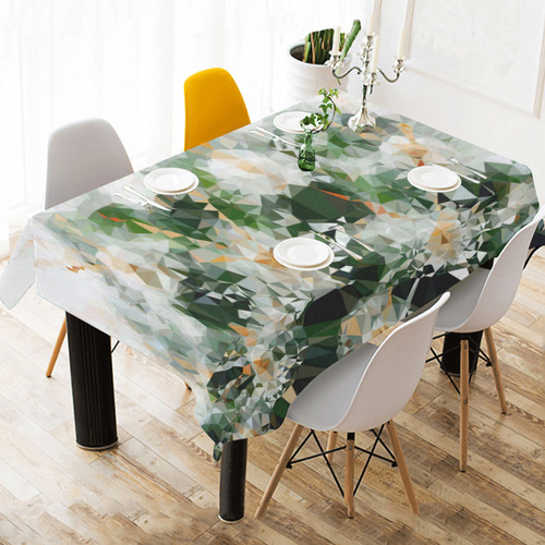 Cactus Low Poly Geometric Triangle Art Cotton Linen Tablecloth 60" x 90"