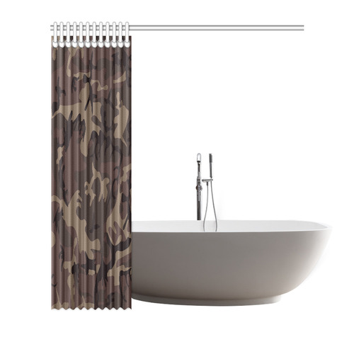 Camo Red Brown Shower Curtain 66"x72"