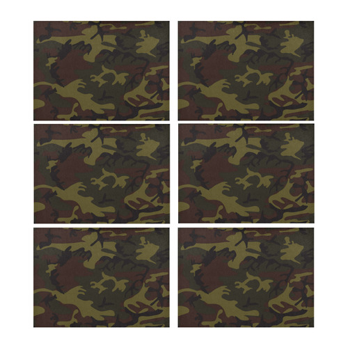 Camo Green Brown Placemat 14’’ x 19’’ (Set of 6)