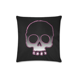Pink Neon Skull Custom Zippered Pillow Case 16"x16"(Twin Sides)