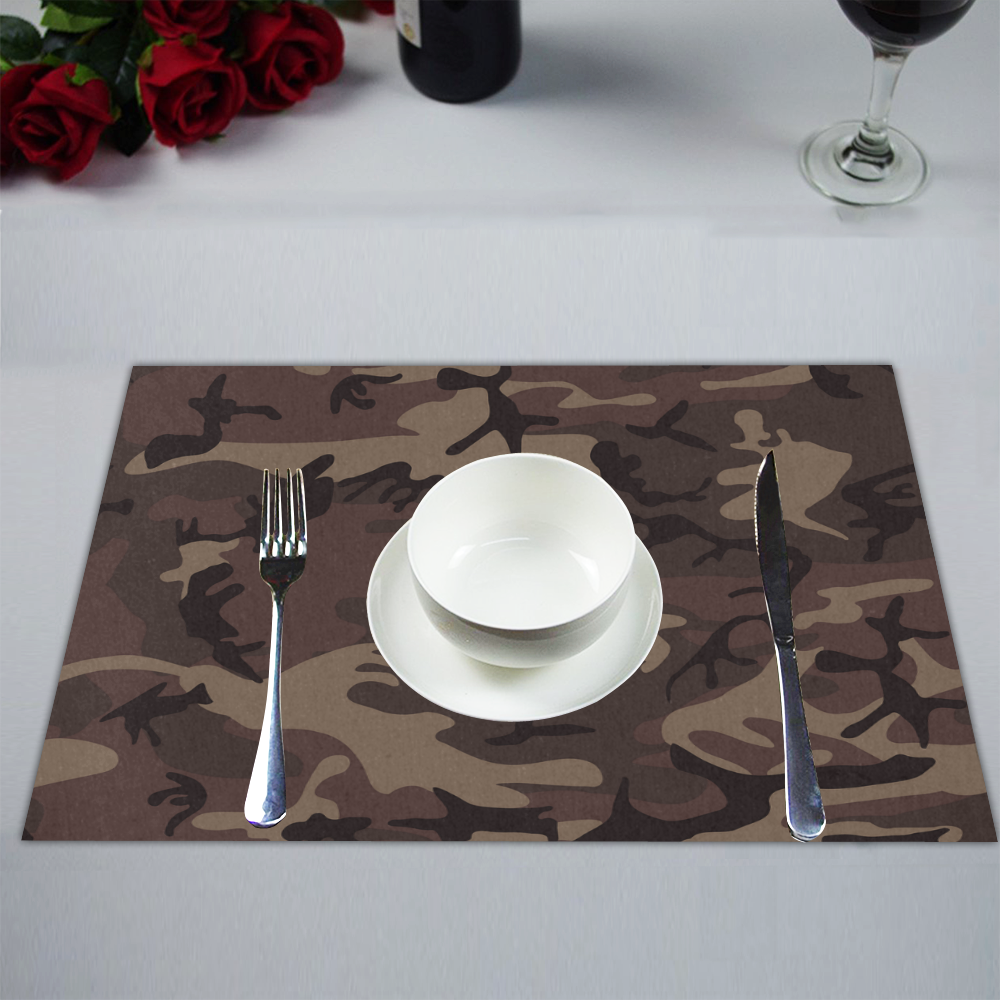 Camo Red Brown Placemat 14’’ x 19’’ (Set of 2)