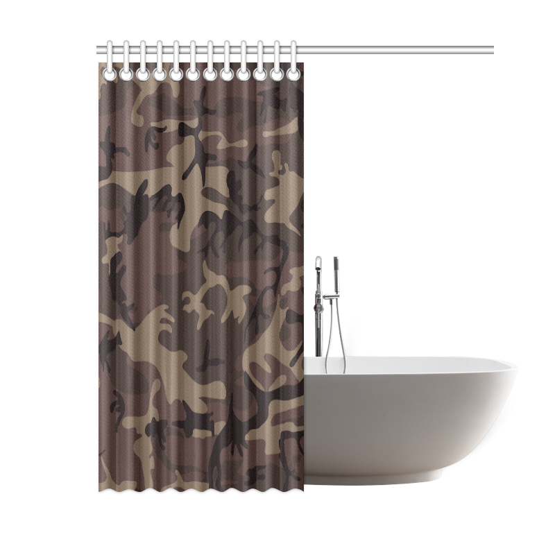 Camo Red Brown Shower Curtain 60"x72"