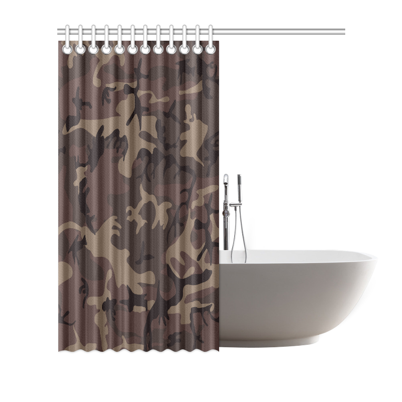 Camo Red Brown Shower Curtain 72"x72"