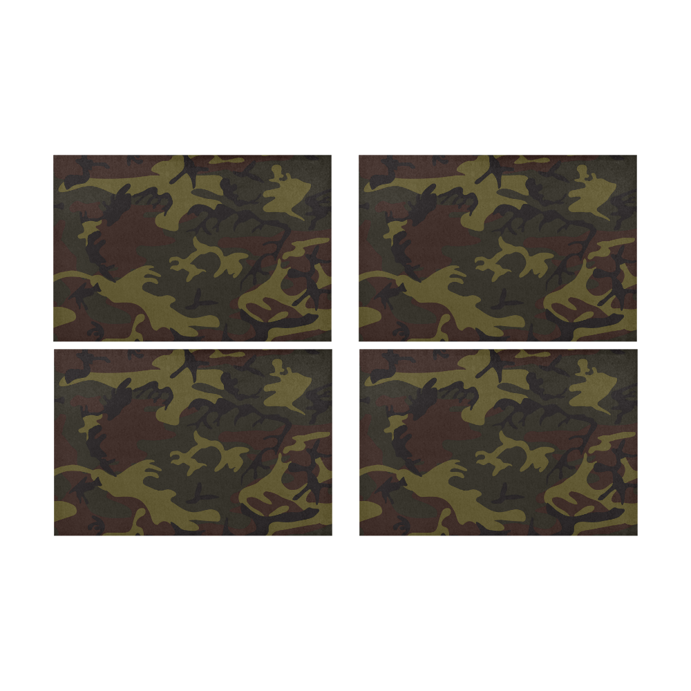 Camo Green Brown Placemat 12’’ x 18’’ (Set of 4)