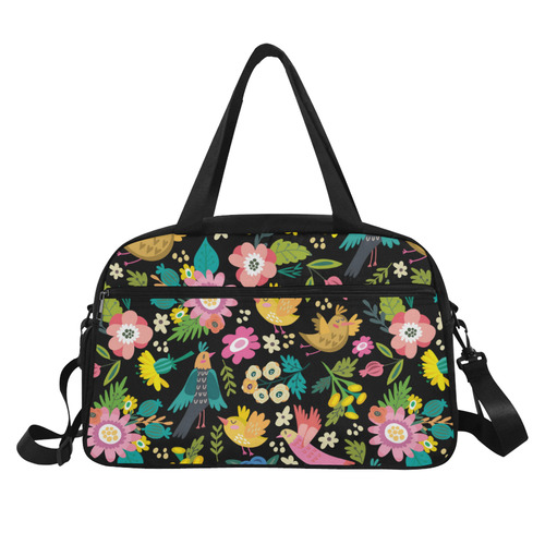 Spring Flowers And Birds Pattern I Fitness Handbag (Model 1671)