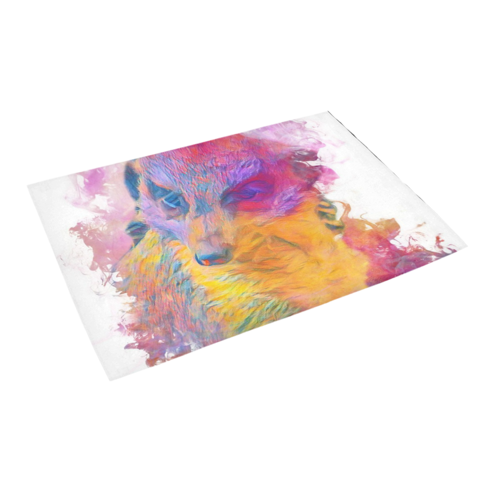 Painterly Animal - Meerkat by JamColors Azalea Doormat 24" x 16" (Sponge Material)