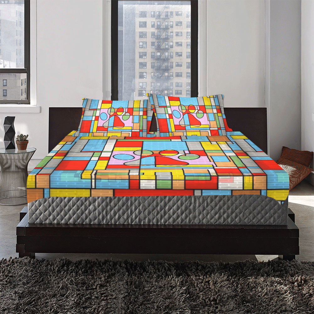 Paws Pattern by Popart Lover 3-Piece Bedding Set