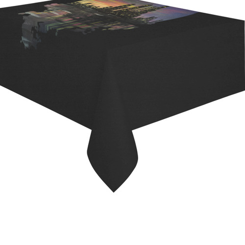 City Lights Cotton Linen Tablecloth 60" x 90"