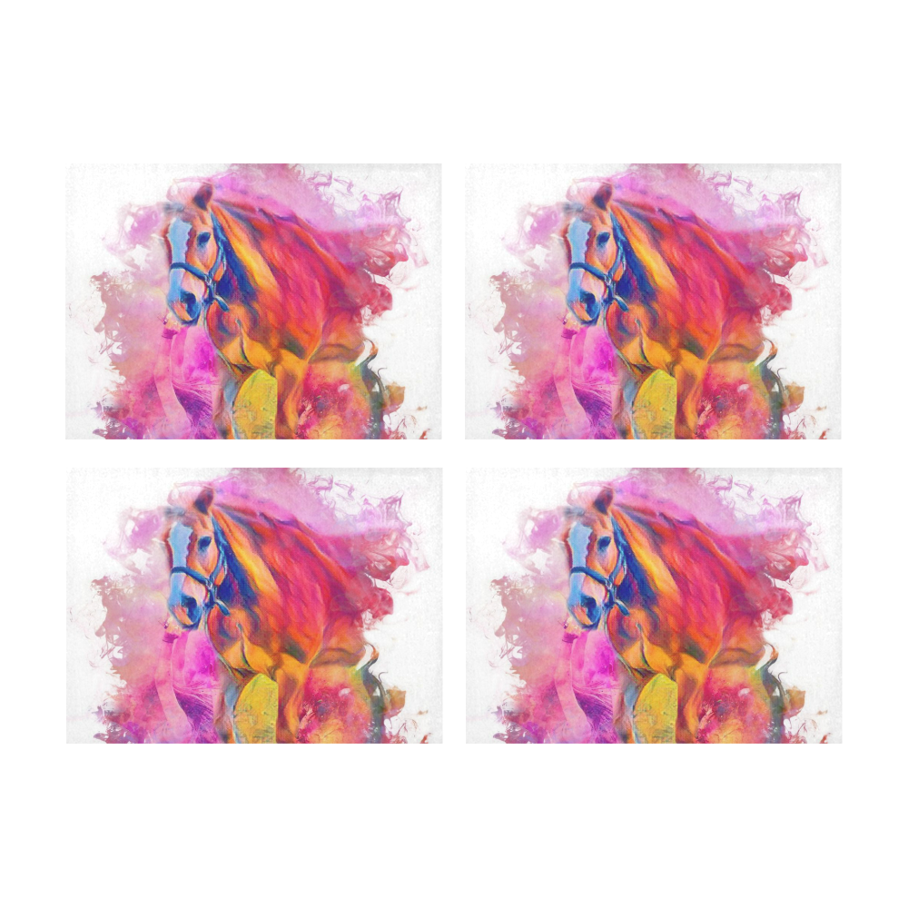 Painterly Animal - Horse by JamColors Placemat 14’’ x 19’’ (Set of 4)