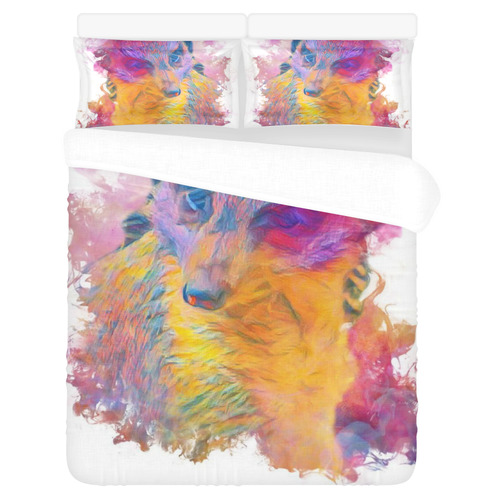 Painterly Animal - Meerkat by JamColors 3-Piece Bedding Set