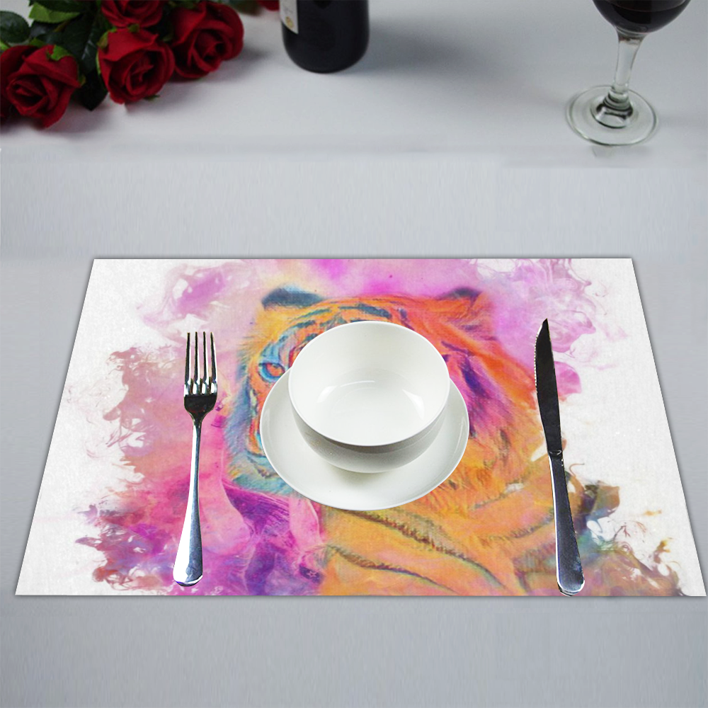 Painterly Animal - Tiger by JamColors Placemat 14’’ x 19’’ (Set of 6)