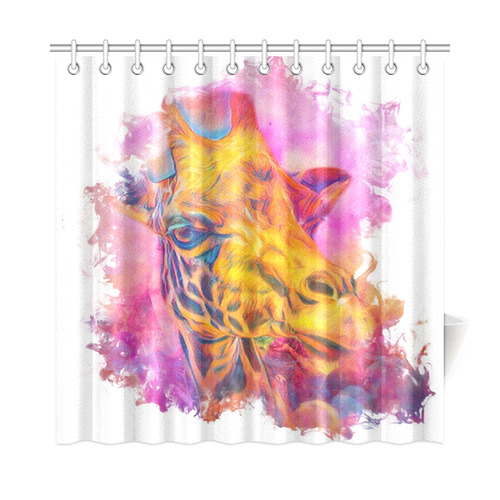 Painterly Animal - Giraffe 1 by JamColors Shower Curtain 72"x72"