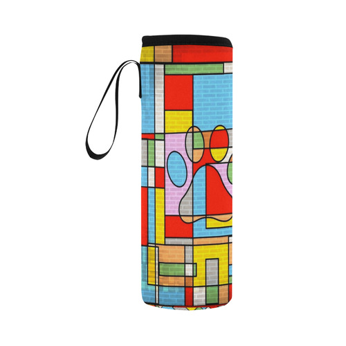 Paws Pattern by Popart Lover Neoprene Water Bottle Pouch/Large