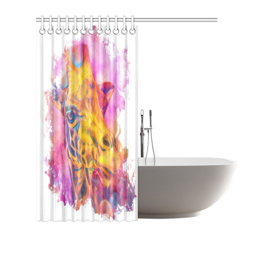 Painterly Animal - Giraffe 1 by JamColors Shower Curtain 72"x72"