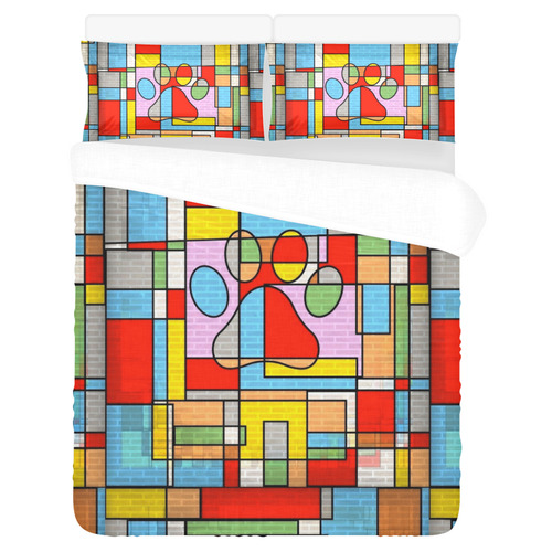 Paws Pattern by Popart Lover 3-Piece Bedding Set