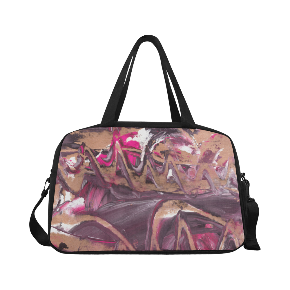 Abstract Acryl Painting plum brown pink Fitness Handbag (Model 1671)