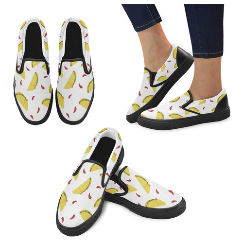 Tacos Women's Unusual Slip-on Canvas Shoes (Model 019)