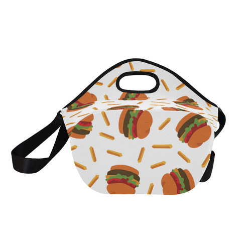 Burgers and Fries Neoprene Lunch Bag/Large (Model 1669)