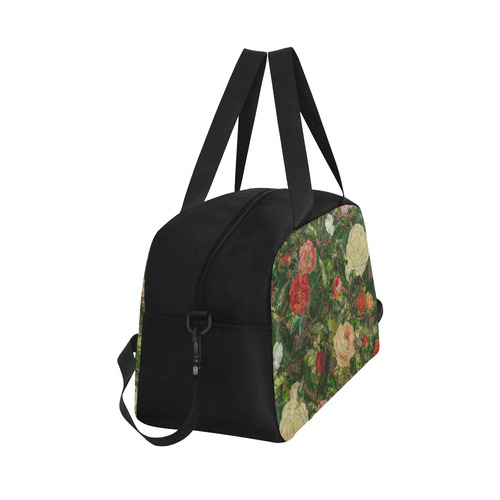 Vintage Wallpaper - Colored Roses Pattern II Fitness Handbag (Model 1671)