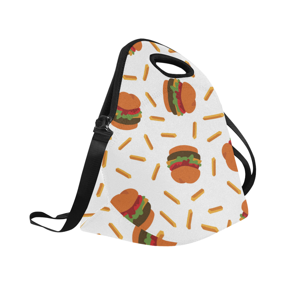 Burgers and Fries Neoprene Lunch Bag/Large (Model 1669)