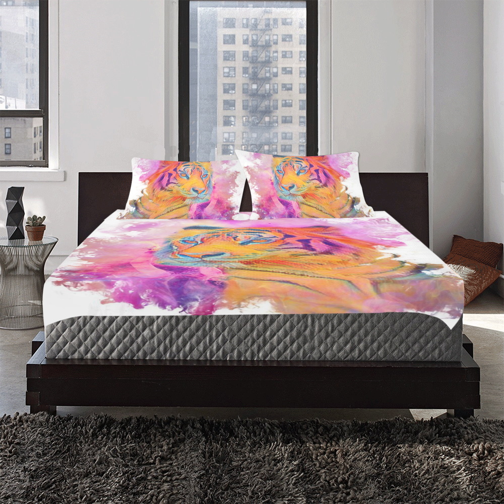 Painterly Animal - Tiger by JamColors 3-Piece Bedding Set