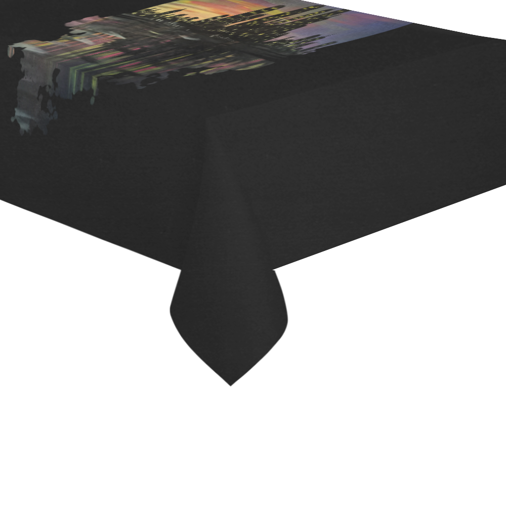 City Lights Cotton Linen Tablecloth 60"x 104"