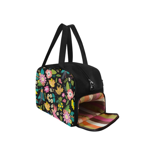 Spring Flowers And Birds Pattern I Fitness Handbag (Model 1671)