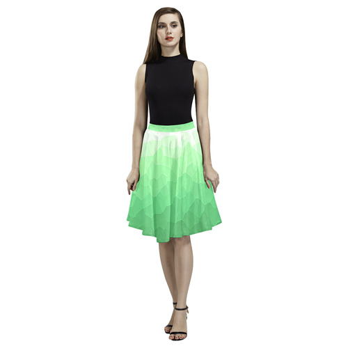 Olive Melete Pleated Midi Skirt (Model D15)