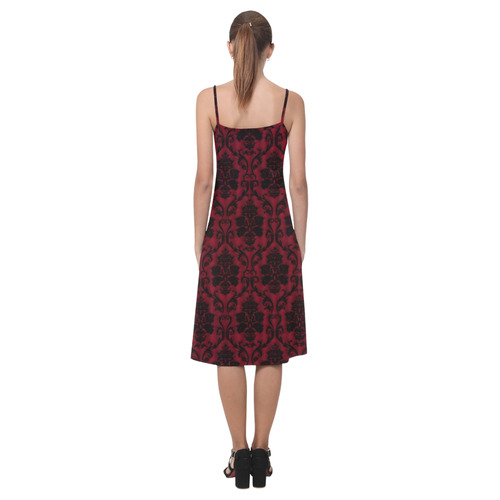 Gothic Victorian Black'n Red Pattern Alcestis Slip Dress (Model D05)