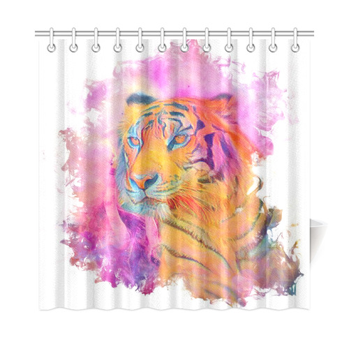 Painterly Animal - Tiger by JamColors Shower Curtain 72"x72"