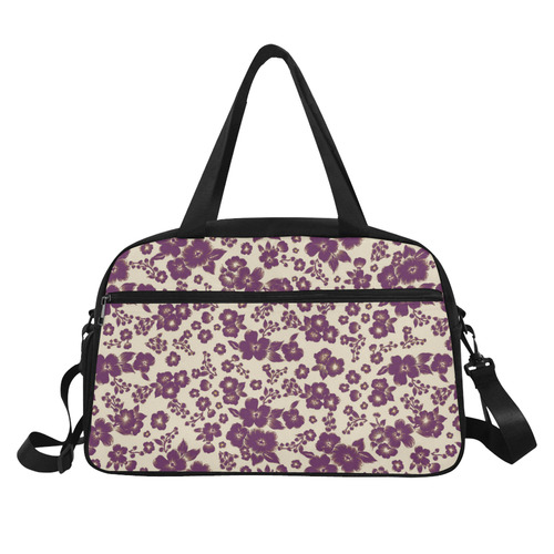 Trendy Flowers Pattern Purple Fitness Handbag (Model 1671)