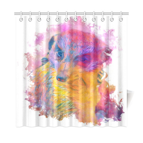 Painterly Animal - Meerkat by JamColors Shower Curtain 72"x72"