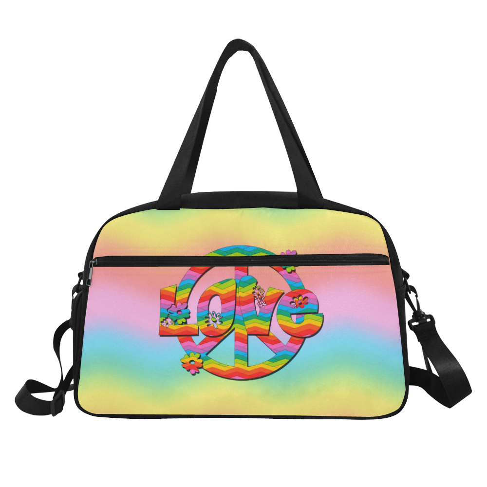 Colorful Love and Peace Background Fitness Handbag (Model 1671)