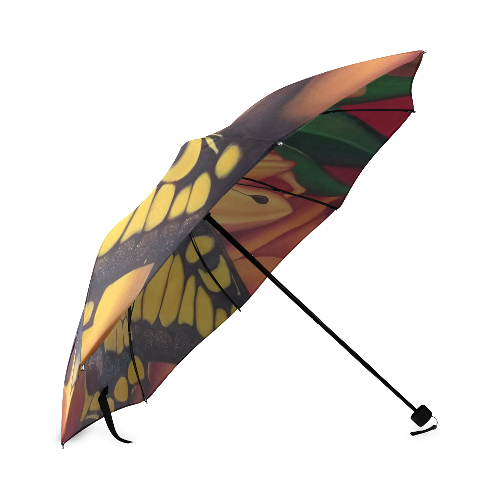 BUTTERFLY IN THE TULIPS Foldable Umbrella (Model U01)