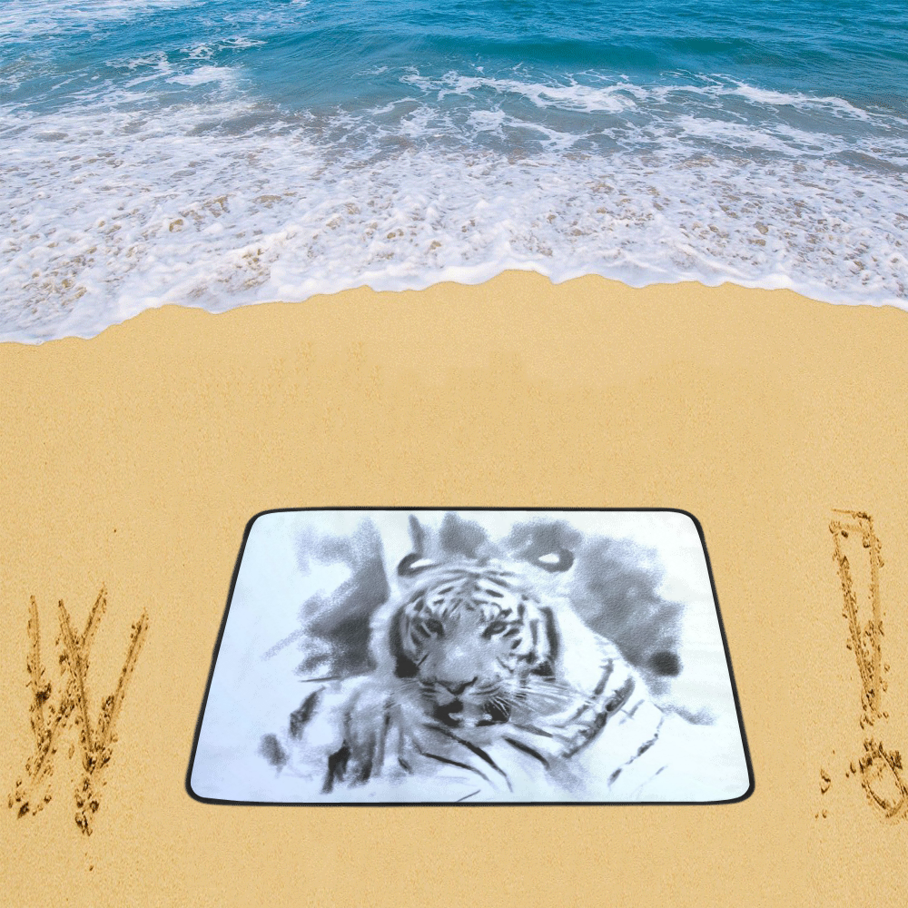 Animals and Art - Tiger by JamColors Beach Mat 78"x 60"