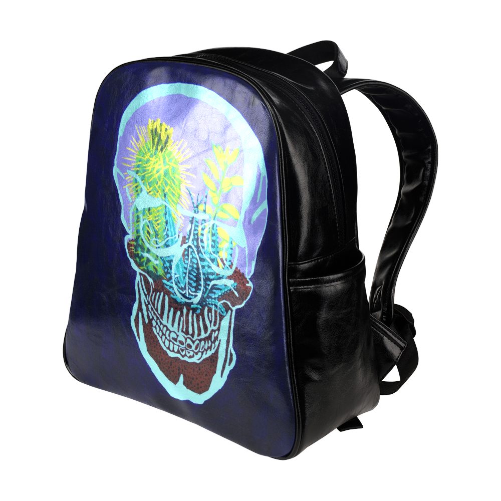 Skull Terrarium Multi-Pockets Backpack (Model 1636)