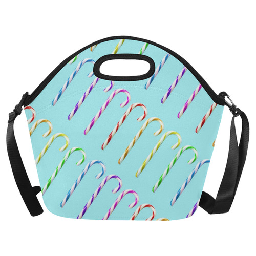 Candy Canes Neoprene Lunch Bag/Large (Model 1669)