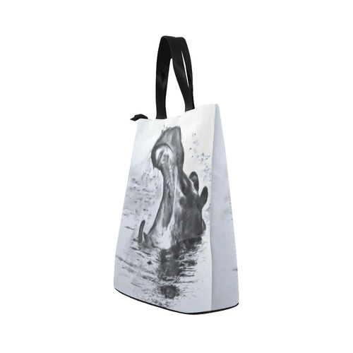 Animals and Art - Hippo by JamColors Nylon Lunch Tote Bag (Model 1670)