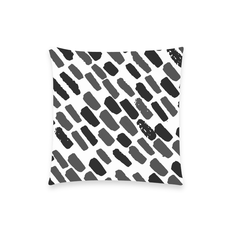 Oblique Dots Black white Custom  Pillow Case 18"x18" (one side) No Zipper