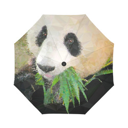 Giant Panda Eating Low Poly Triangle Art Auto-Foldable Umbrella (Model U04)