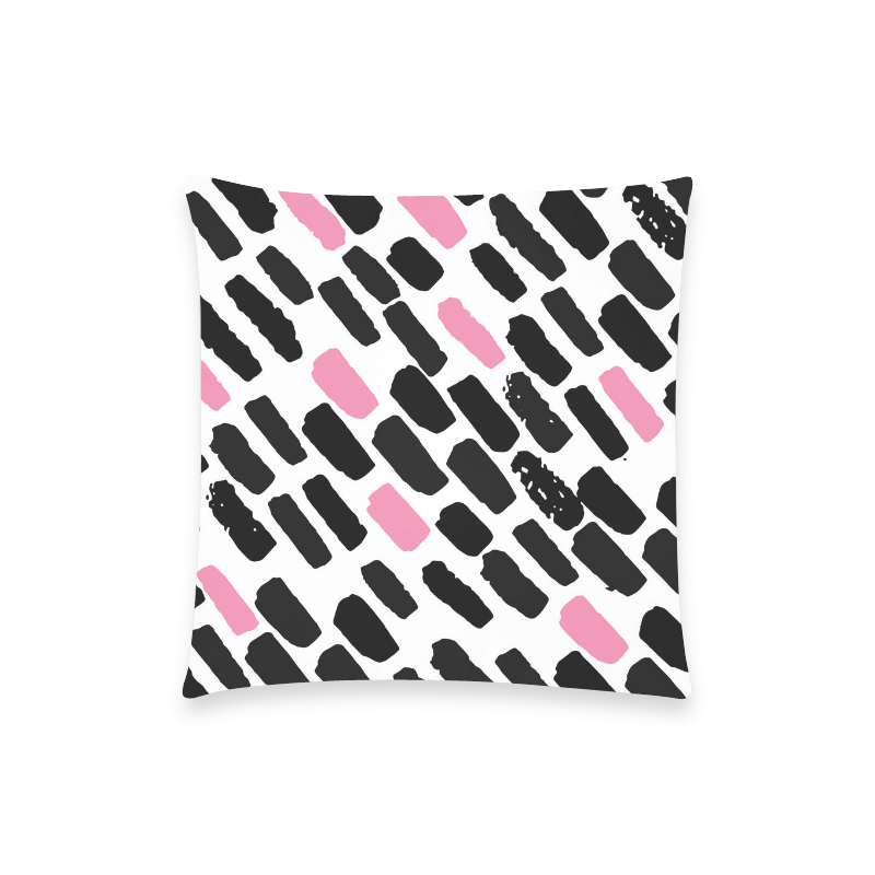 Oblique Dots Black pink Custom  Pillow Case 18"x18" (one side) No Zipper