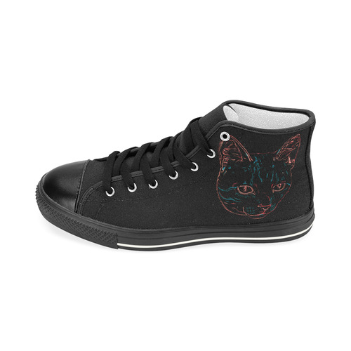 Tabby Kitty Men’s Classic High Top Canvas Shoes (Model 017)