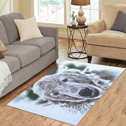Animals and Art - Polar Bear by JamColors Area Rug 5'x3'3''