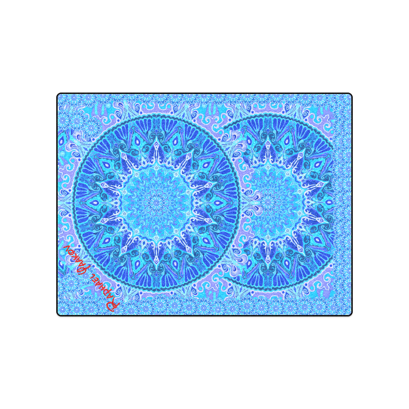 boho mandala blue blue Raphael Yaacov Blanket 50"x60"