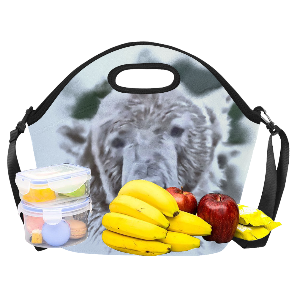 Animals and Art - Polar Bear by JamColors Neoprene Lunch Bag/Large (Model 1669)
